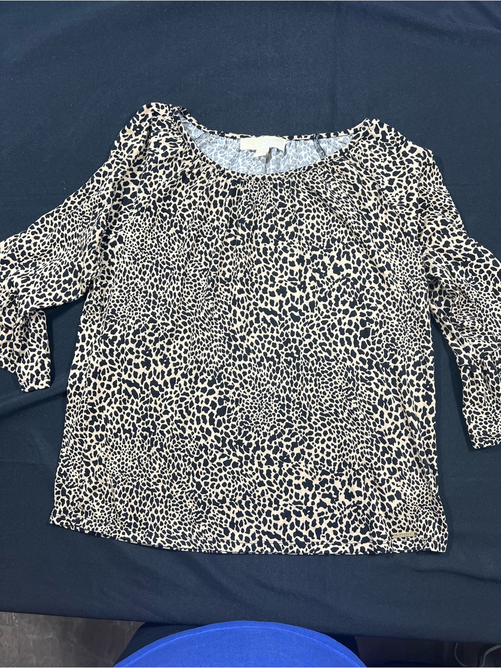 Women’s Michael Kors Cream and Black Leopard Print Blouse